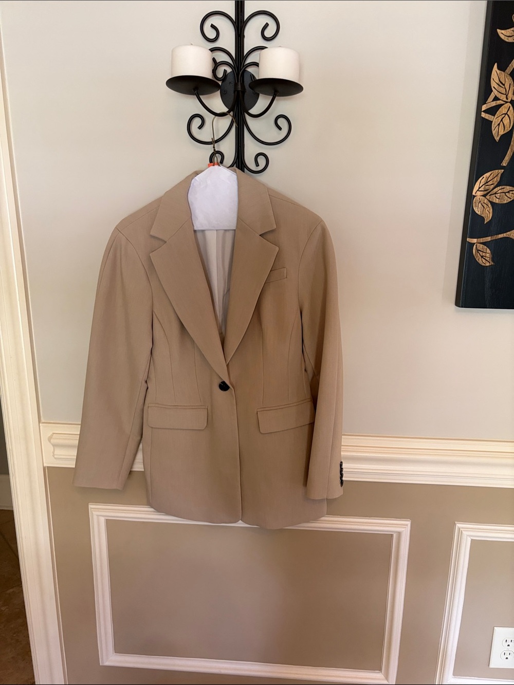 H&M Beige Blazer with Light Gray Lining size XS